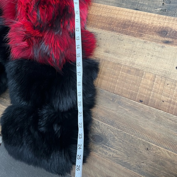 Authentic raccoon (red) and fox (black) fur puffer/bomber coat - NWOT XL/XXL - Picture 6 of 8